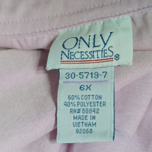 Only Necessities 6X Light Pink Casual Button Down Shirt - Picture 5 of 5